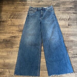 rag & bone Blue Wide Leg Jeans